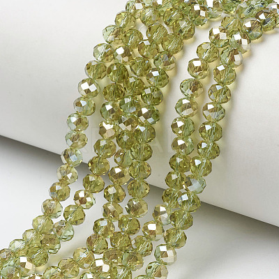 Electroplate Glass Beads Strands EGLA-A034-T4mm-K15-1