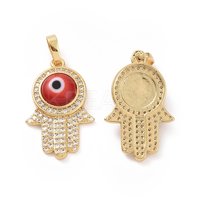 Brass Micro Pave Cubic Zirconia Pendants ZIRC-F136-03G-1