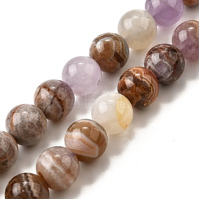 Natural Amethyst Lace Agate Beads Strands G-H312-C01-12mm-1