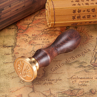 DIY Letter Scrapbook Brass Wax Seal Stamps and Wood Handle Sets AJEW-PH0010-J-1