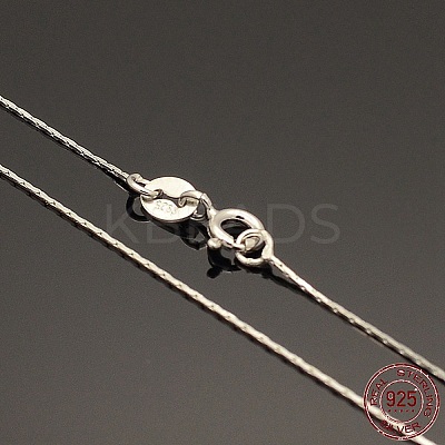 Anti-Tarnish Rhodium Plated 925 Sterling Silver Boston Link Chain Necklaces X-STER-E033-56-1