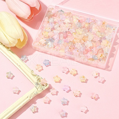 200Pcs Gradient Color Transparent Acrylic Beads MACR-FS0002-03-1