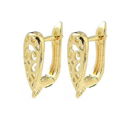 Brass Teardrop Hoop Earring Findings KK-G536-06G-1