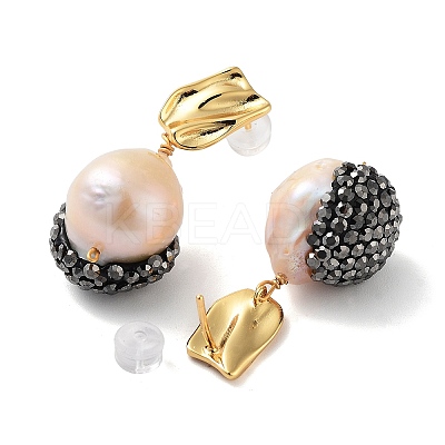 Potato Natural Pearl Stud Earrings for Women EJEW-E303-33G-1