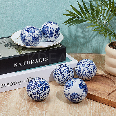 6Pcs 6 Styles Handmade Porcelain Beads PORC-OC0001-16-1