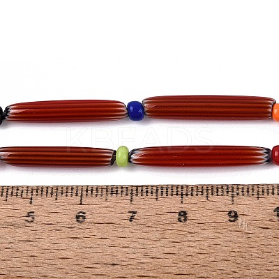 Handmade Millefiori Glass Lampwork Strip Beads Strands LA-N047-01D-1