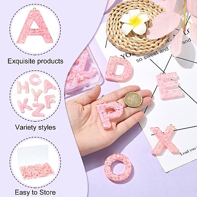 26Pcs 26 Styles Transparent Epoxy Resin Pendants CRES-YW0002-28H-1