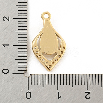 Brass Micro Pave Clear Cubic Zirconia Pendants KK-P263-16B-KCG-1