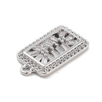 Brass with Clear Cubic Zirconia Pendants LS-KK-Z061-21C-P-1