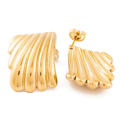 Ion Plating(IP) 304 Stainless Steel Stud Earrings for Women LS-EJEW-L272-032G-01-1