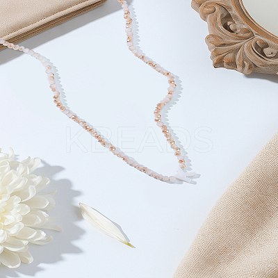 1Pc Glass Rondelle Beaded Necklaces NJEW-LP0007-23K-1