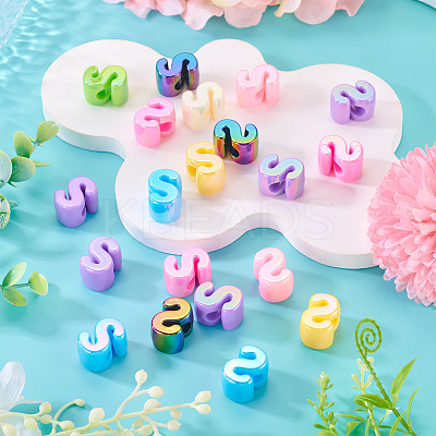 20Pcs UV Plating Opaque Acrylic European Beads OACR-TADJ0001-16S-1
