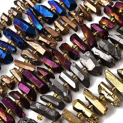 Electroplated Natural Quartz Crystal Beads Strands G-F800-B-1