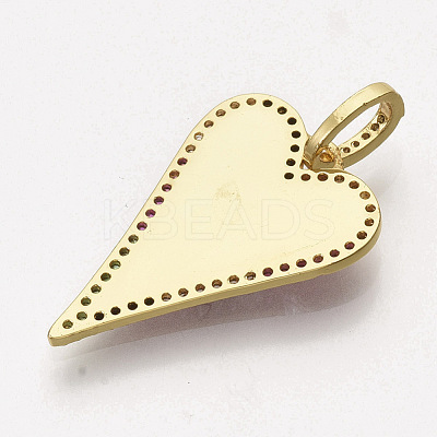 Golden Plated Brass Micro Pave Cubic Zirconia Pendants ZIRC-T012-45G-B-1