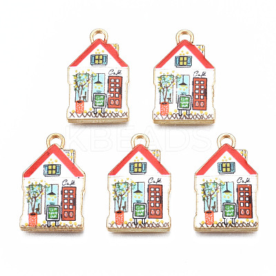 Rack Plating Alloy Enamel Pendants ENAM-T011-159B-1