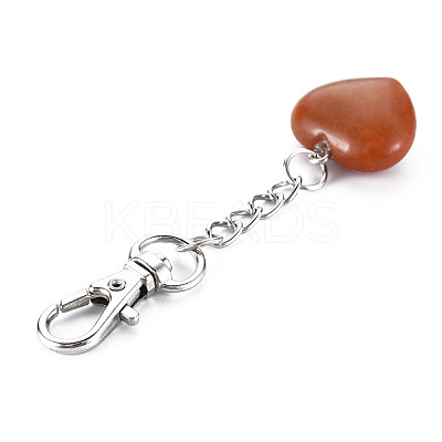Natural Red Aventurine Keychain G-S299-133H-1