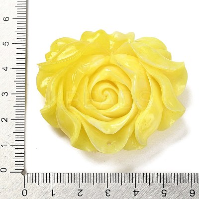Synthetic Shell Dyed Carved Flower Connector Charms CORA-D034-01E-1