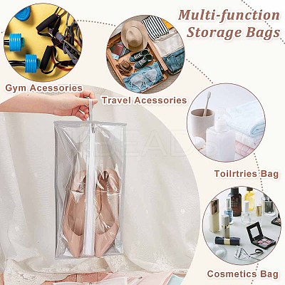 8Pcs 4 Colors Rectangle Oxford Fabric Waterproof Shoes Storage Zipper Bags ABAG-OC0001-05-1