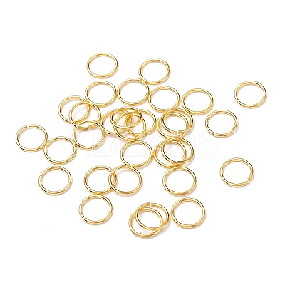Brass Open Jump Rings KK-M165-10mm-01G-RS-1
