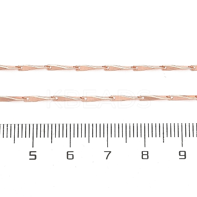 Brassl Twisted Bar Link Chain Necklaces for Men Women NJEW-G160-15RG-1