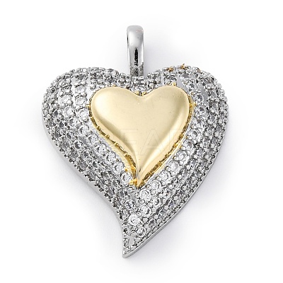 Brass Micro Pave Cubic Zirconia Pendants KK-S510-32GP-06-1