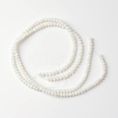 Dyed Natural Freshwater Shell Rondelle Bead Strands X-BSHE-O016-19D-1