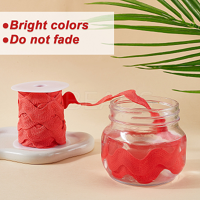 10 Yards Polyester Wavy Fringe Trim Ribbon OCOR-GF0004-25G-1