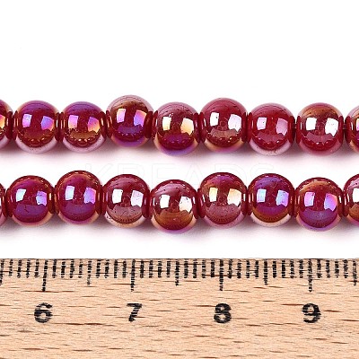 Electroplate Opaque Glass Beads Strands GLAA-T032-P6mm-AB23-1