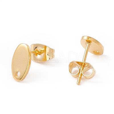 201 Stainless Steel Stud Earring Findings with Hole X-EJEW-A071-01C-G-1