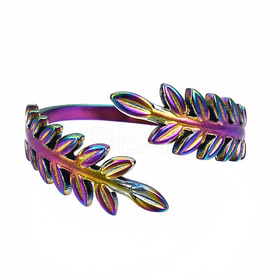 Leaf Cuff Rings RJEW-N038-025-1