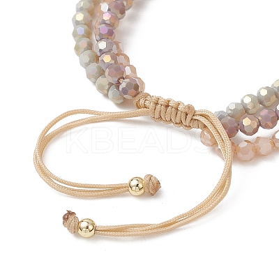 Electroplate Imitation Jade Glass Beads Multi-strand Bracelets BJEW-JB13309-1