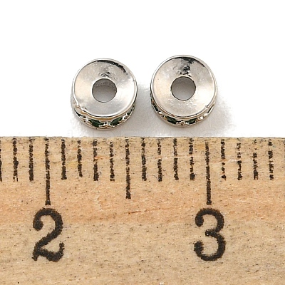 Brass Cubic Zirconia Spacer Beads KK-L215-004A-P03-1