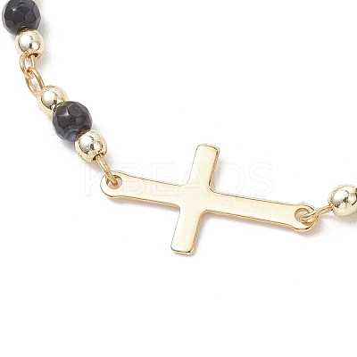 304 Stainless Steel Tiny Cross Link Bracelets BJEW-JB13244-03-1