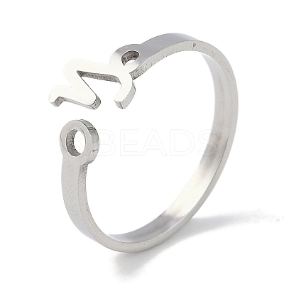 Non-Tarnish Constellations 304 Stainless Steel Open Cuff Ring for Women RJEW-L122-001P-05-1