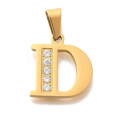 Ion Plating(IP) 304 Stainless Steel Rhinestone Pendants STAS-U035-01G-D-1
