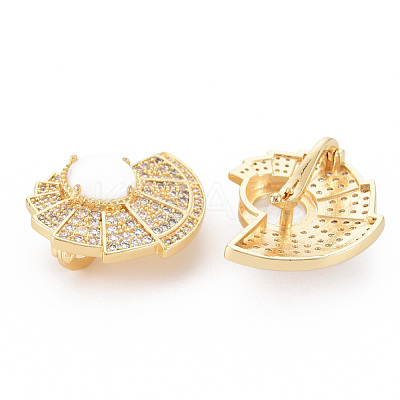 Brass Micro Pave Clear Cubic Zirconia Twister Clasps KK-S354-327-NF-1