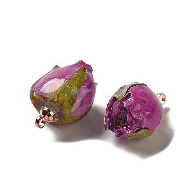 Preserved Rose with Golden Alloy Pendants LS-FIND-M010-01B-1