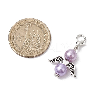 12Pcs 12 Colors Angel Acylic Imitation Pearl Pendant Decoration HJEW-JM02619-1