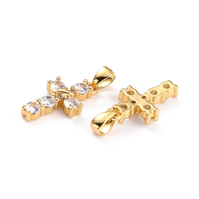 Brass Micro Pave Cubic Zirconia Pendants ZIRC-P089-21-1