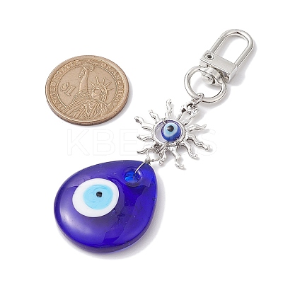Evil Eye Lampwork Pendant Decorations HJEW-JM01996-02-1