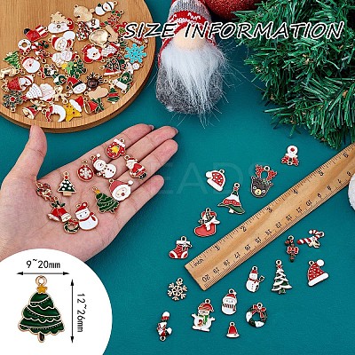 96Pcs Christmas Alloy Enamel Pendants JX267A-1