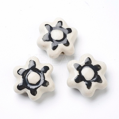Handmade Porcelain Flower Beads PORC-J008-06-1