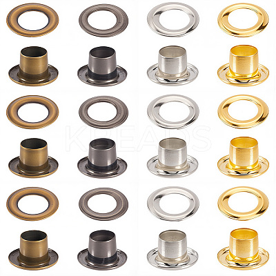 200 Sets 4 Colors Iron Grommet Eyelet Findings SCRA-GF0001-10A-06-1