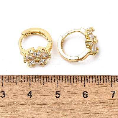 Flower Brass Hoop Earrings EJEW-S256-01C-G-1