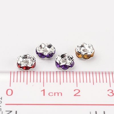 Brass Acrylic Rhinestone Spacer Beads X-RSB6mm-1