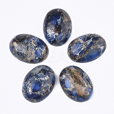 Synthetic Gold Line Regalite/Imperial Jasper/Sea Sediment Jasper Cabochons X-G-S329-079A-1