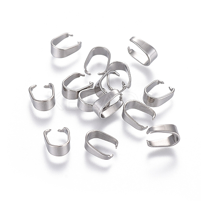 Tarnish Resistant 201 Stainless Steel Snap on Bails LS-STAS-F117-16P-6x12-1