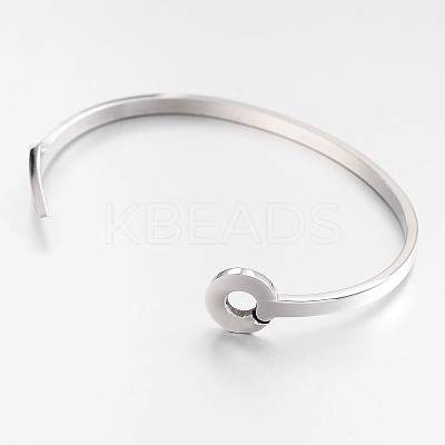 Tarnish Resistant 304L Stainless Steel Cuff Bangles BJEW-F181-03P-1