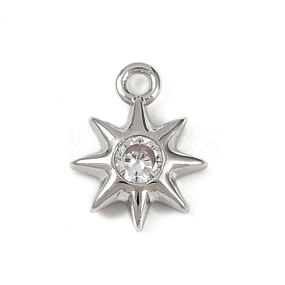 Brass Pave Clear Cubic Zirconia Pendants KK-L238-12P-1