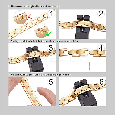 304 Stainless Steel Panther Chain Watch Band Bracelets JB679A-1